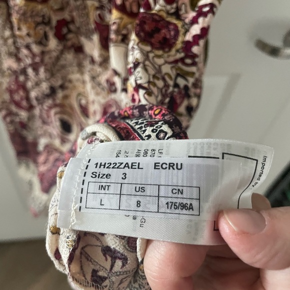 Ba&sh Zael Midi Paisley Boho Printed Ruffle Dress Ecru - Picture 7 of 12